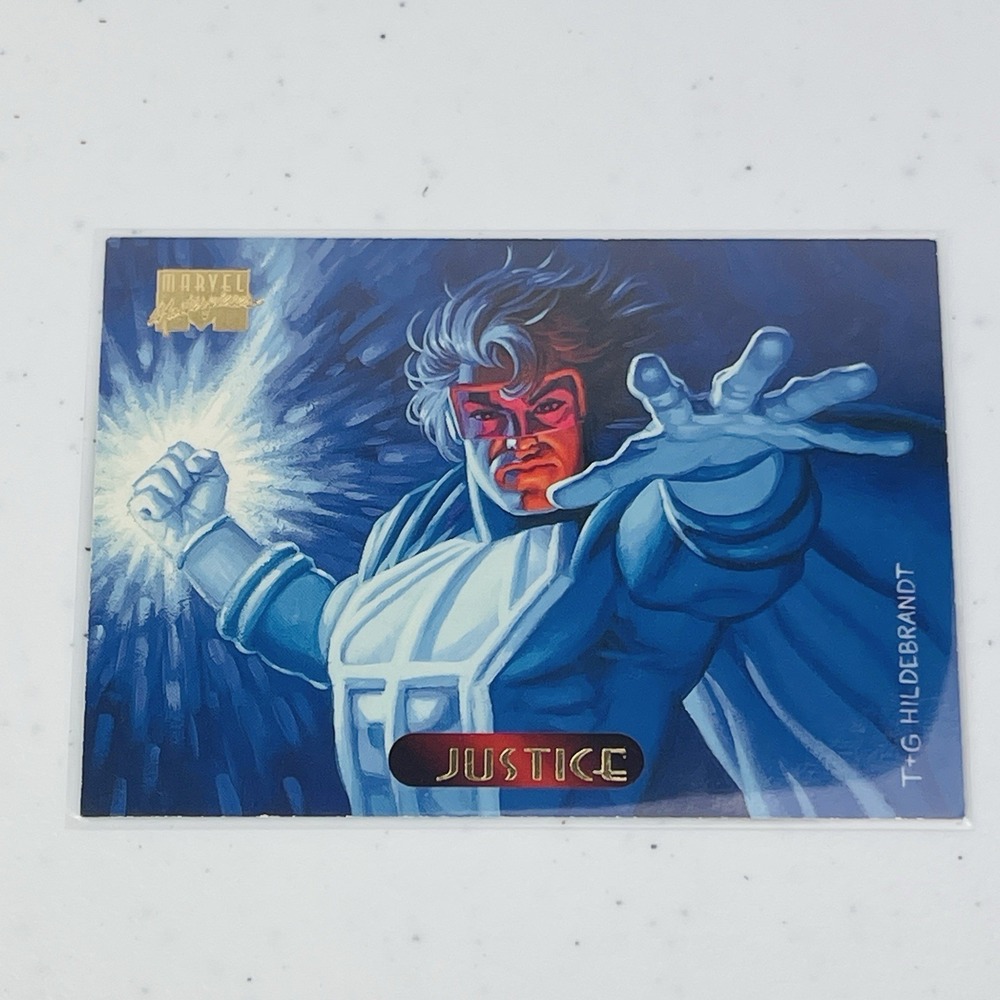 1994 Marvel Masterpieces Justice Hildebrandt Art 61 Trading Card